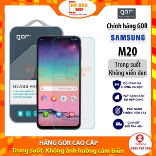 Bộ 2 Kính cường lực Galaxy M20 trong suốt full màn chính hãng GOR 9H cao cấp(tặng keo chống hở mép)