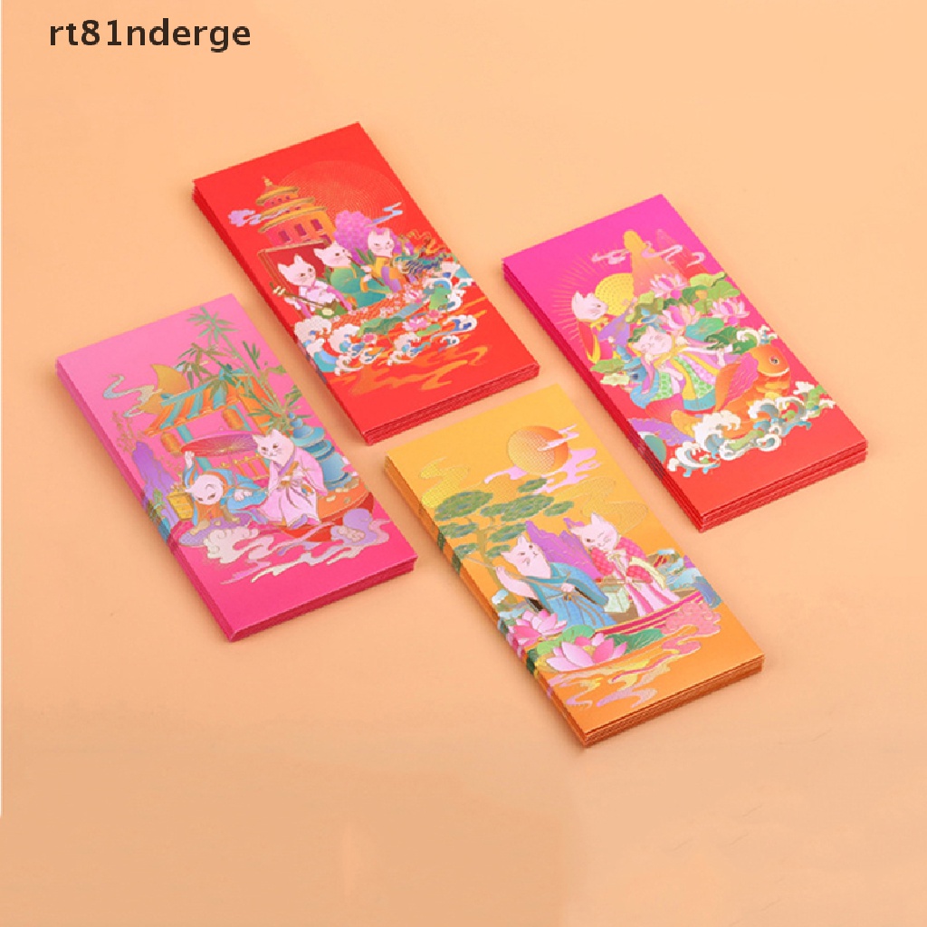 Set 6 Bao Lì Xì Hình Thỏ Hoạt Hình Phong Cách Trung Hoa 2023