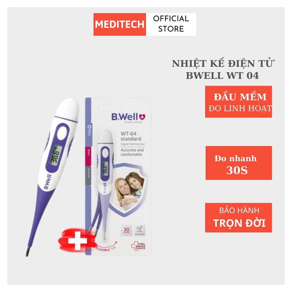 Đo Nhiệt Độ Kiểm Tra Sức Khỏe Bwell WT-04 Nhiệt kế điện tử Microlife Omron