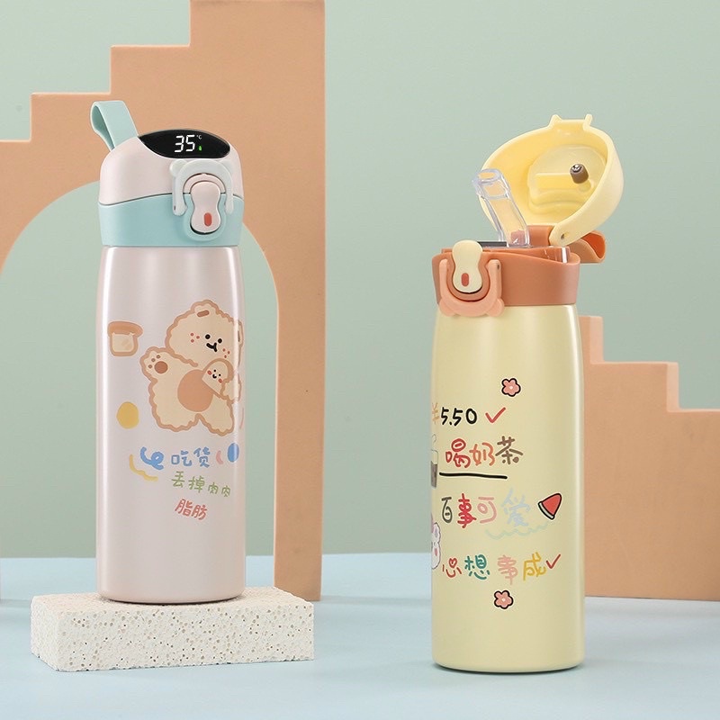Bình giữ nhiệt hiển thị nhiệt độ có ống hút 500ml