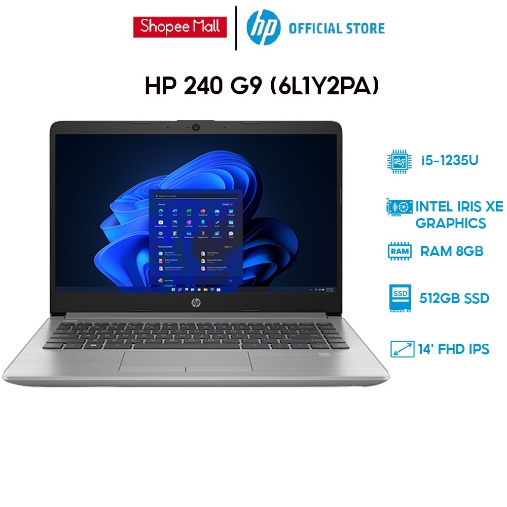 [Mã ELHP12 giảm 12% đơn 10TR] Laptop HP 240 G9 (6L1Y2PA) i5-1235U|8GB|512GB|14.0FHD|Intel Iris Xe|W10