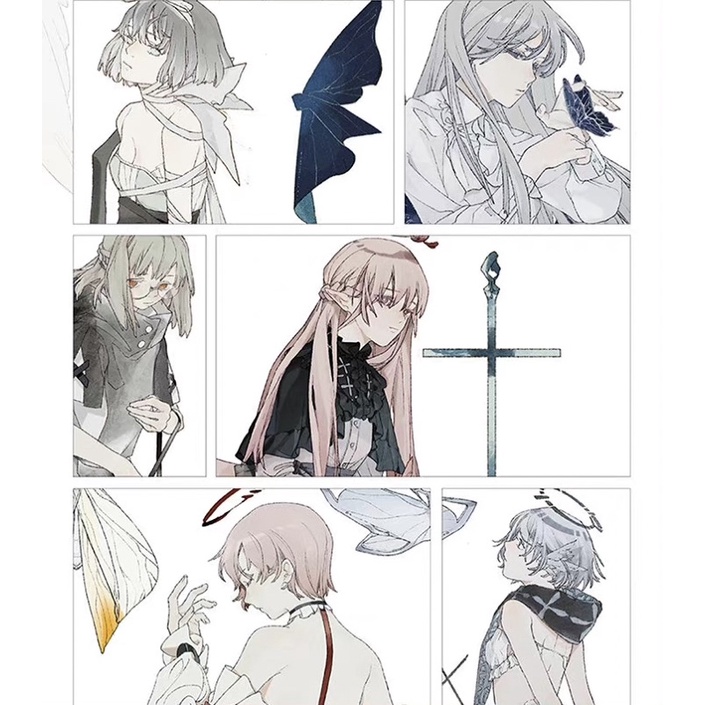 3 mẫu băng dính PET tape hoạ tiết thiếu nữ nhiều chủ đề