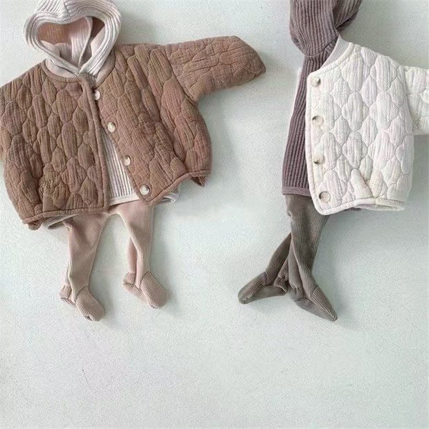 Áo Khoác Đệm Cotton Thêu Hình Đám Mây 7D4G Thời Trang Mùa Đông Cho Bé Trai Và Gái