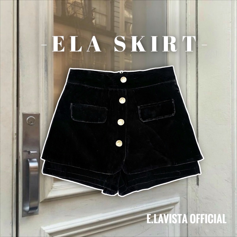 ELA SKIRT | Quần Váy Nhung Hai Lớp Mix Khuy Đồng Vintage ELAVISTA