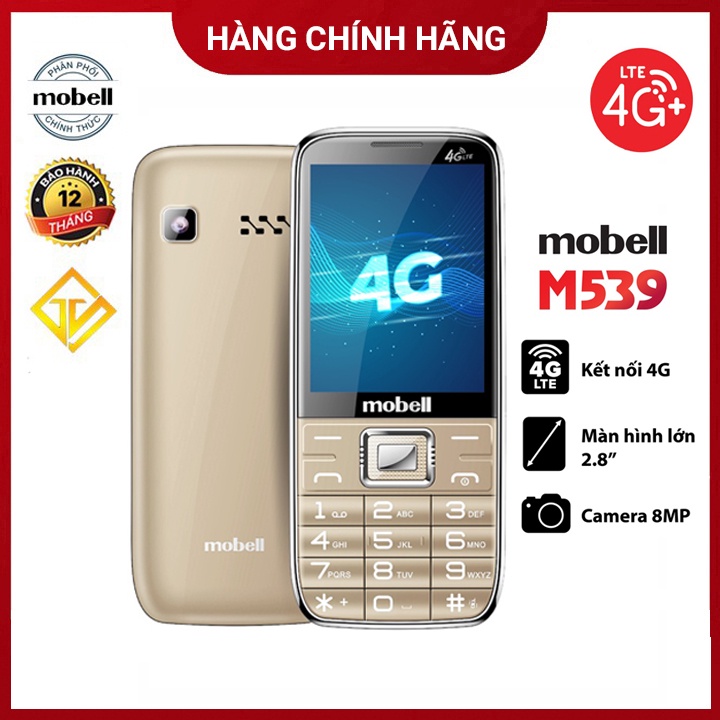Điện thoại Mobell M539 4G ,Pin trâu, Màn hình rộng 2.8&quot;  - Hàng chính hãng