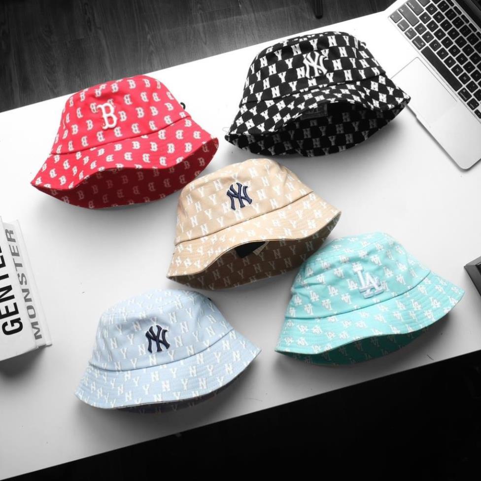 NÓN BUCKET MLB MONOGRAM CHẤT COTTON HÀN QUỐC NHẬP KHẨU CAO CÂP, NÓN THỜI TRANG NHIỀU MÀUf,ree size .