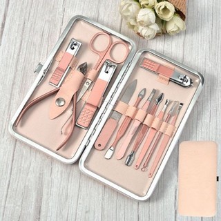 Bộ cắt móng tay hồng 18 chi tiết - bộ bấm móng tay,móng chân tiện dụng