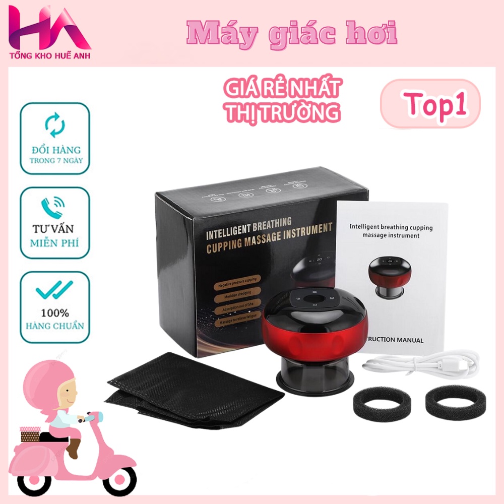 Máy giác hơi, cạo gió bằng điện thông minh, 6 cấp độ điều chỉnh, màn hình led hiển thị, massage giảm đau, thư giãn
