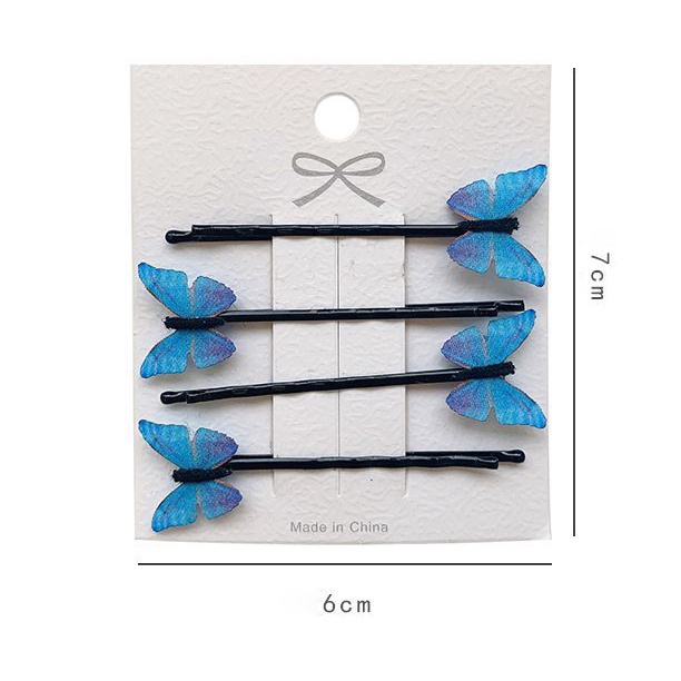 Kẹp Tóc Hình Bướm Màu Xanh Dương Cổ Điển Phong Cách Hàn Quốc Cho Nữ [Kẹp Tóc Phong Cách INS Cơ Bản] [Phụ Nữ Mặc Hàng Ngày]