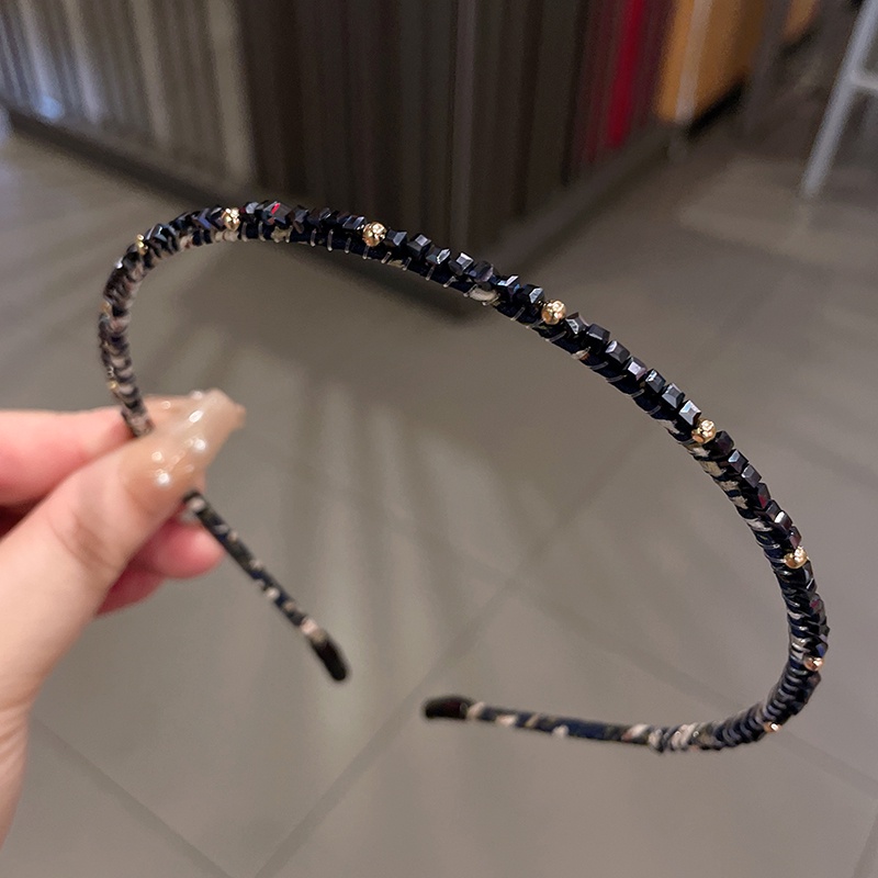 Băng Đô Cài Tóc Đính Pha Lê Siêu Mỏng Rửa Mặt Thời Trang Hàn Quốc Cho Nữ