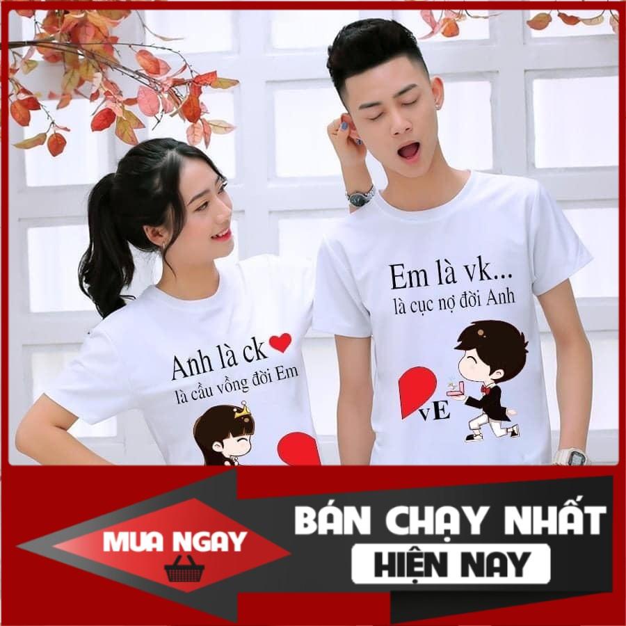 như hình -Áo thun đôi anh là chồng em là vợ ghép tim hình cô dâu chú rể vải đẹp hình in đẹp [SALE HOT]