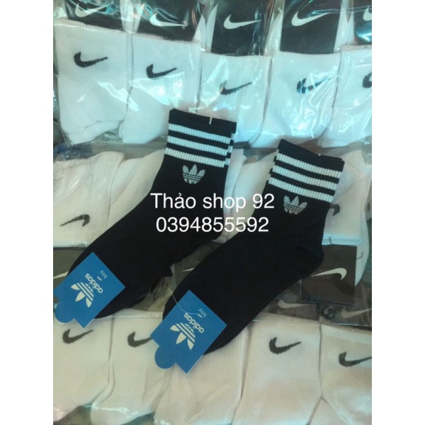 Tất/vớ adidas cổ ngắn 3sọc+NIKE