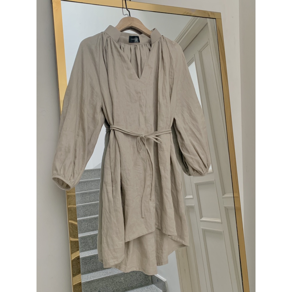 Đầm oversize dây buộc eo linen cao cấp - phoebestudio