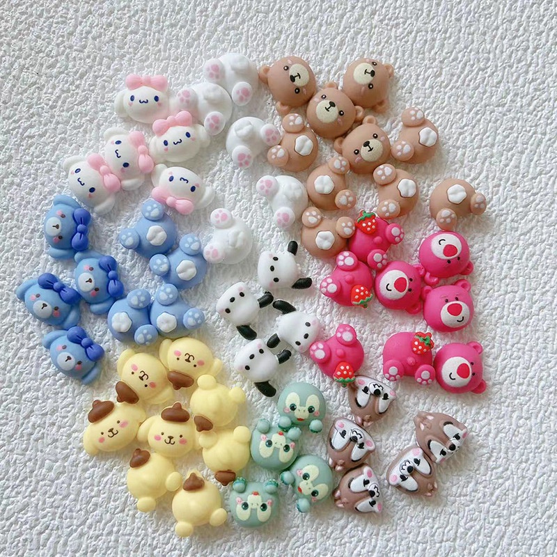 SANRIO Set 20 Phụ Kiện Trang Trí Móng Tay 3D Hình Động Vật Hoạt Hình Xinh Xắn Đáng Yêu