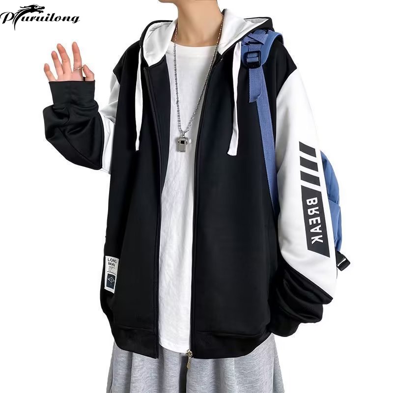 Áo Khoác Hoodie Thể Thao Dáng Rộng Có Khóa Kéo Thời Trang Hàn Quốc 2022 Cho Nam