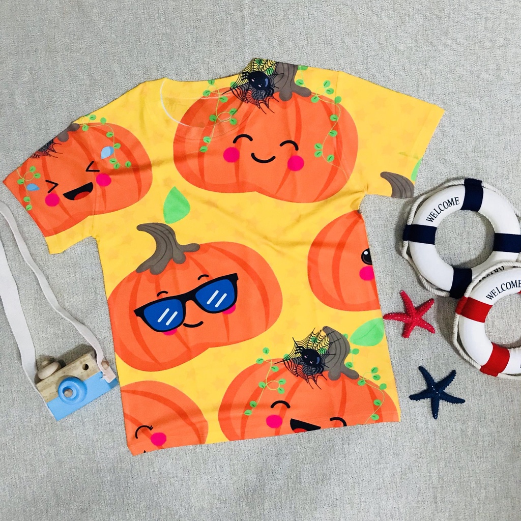 Áo thun Halloween chất thun lạnh in 3D bé trai gái siêu ngầu