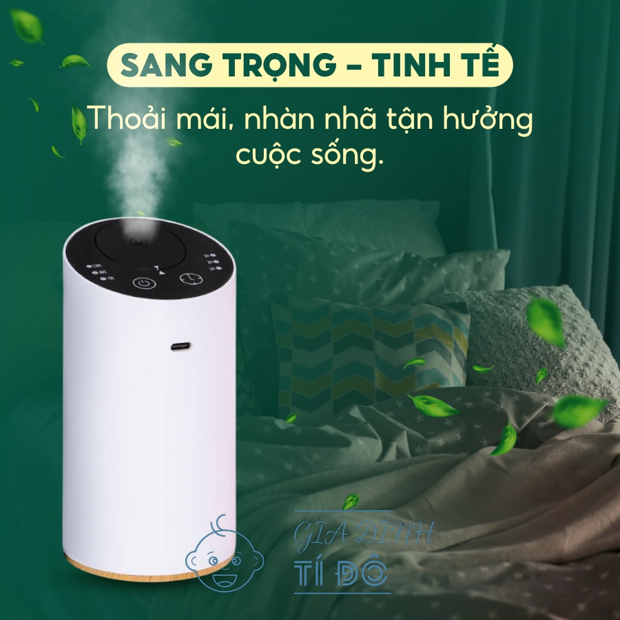 Máy xông tinh dầu ô tô không dùng nước, dùng trên ô tô, bàn làm việc Pin 2000mAH