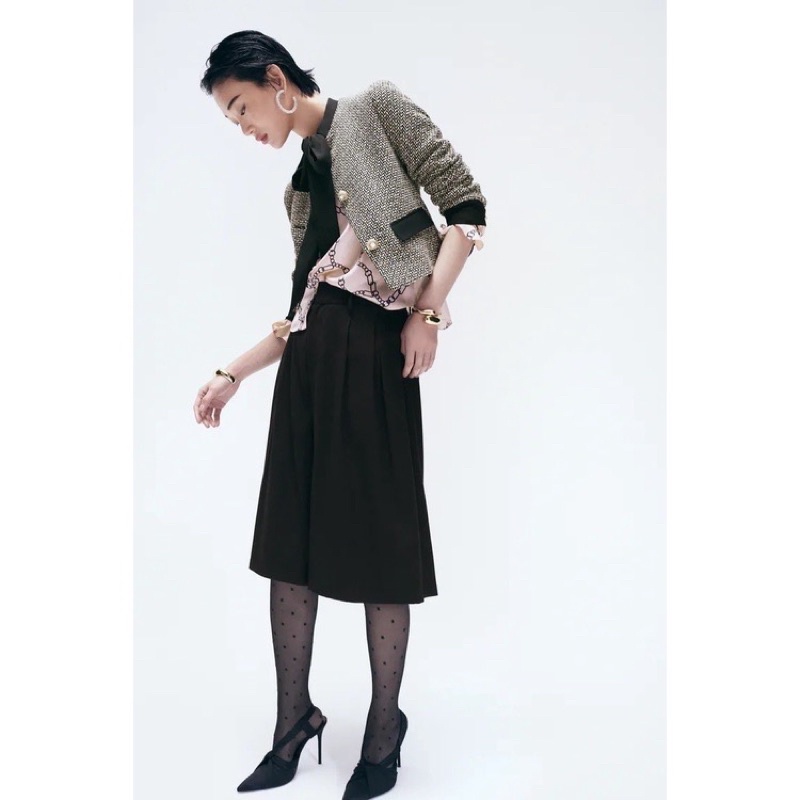 Áo dạ tweed ZA cổ nơ - ảnh thật cuối bài