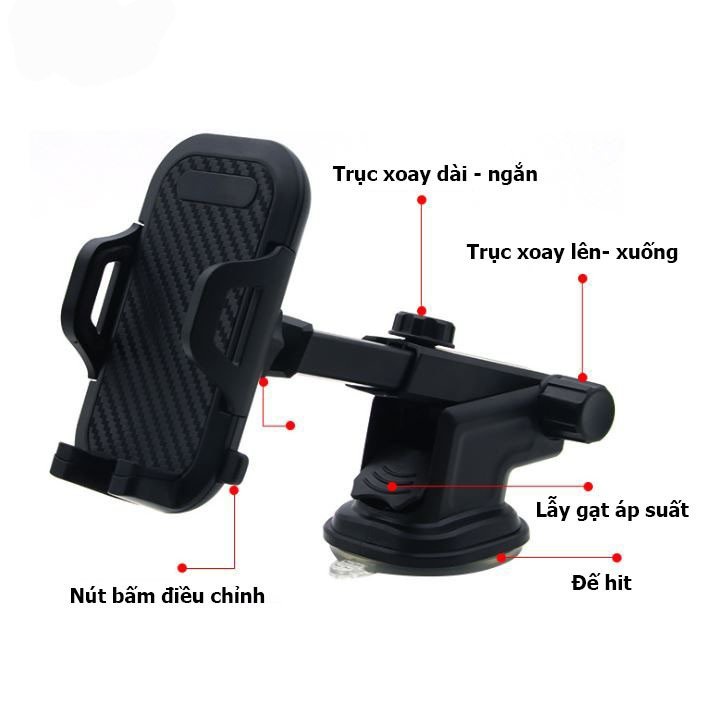 RUNDONG | Giá Đỡ Điện Thoại Trên Ô Tô Gắn Taplo Và Cửa Gió Điều Hòa, Kẹp Điện Thoại