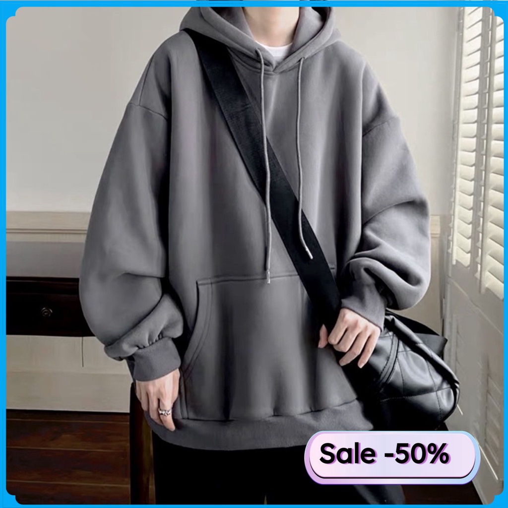 Áo hoodie nam nữ form rộng, Áo khoác hoodie trơn nam nữ form rộng nỉ dày unisex mặc nhà đi chơi đi học ulzzang