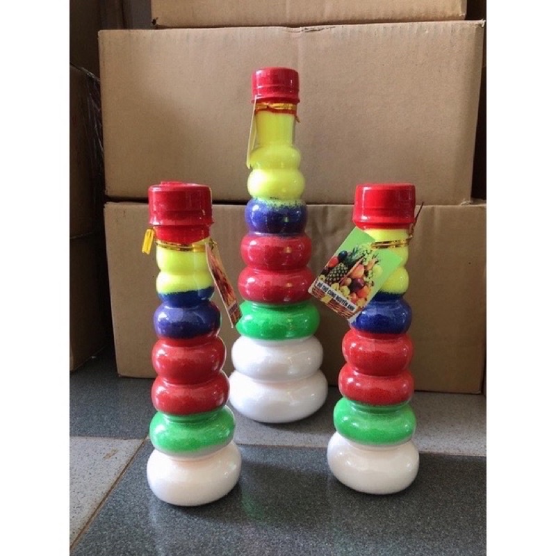 Chai đậu ngũ sắc,muối ngũ sắc bày ban thờ Thần Tài