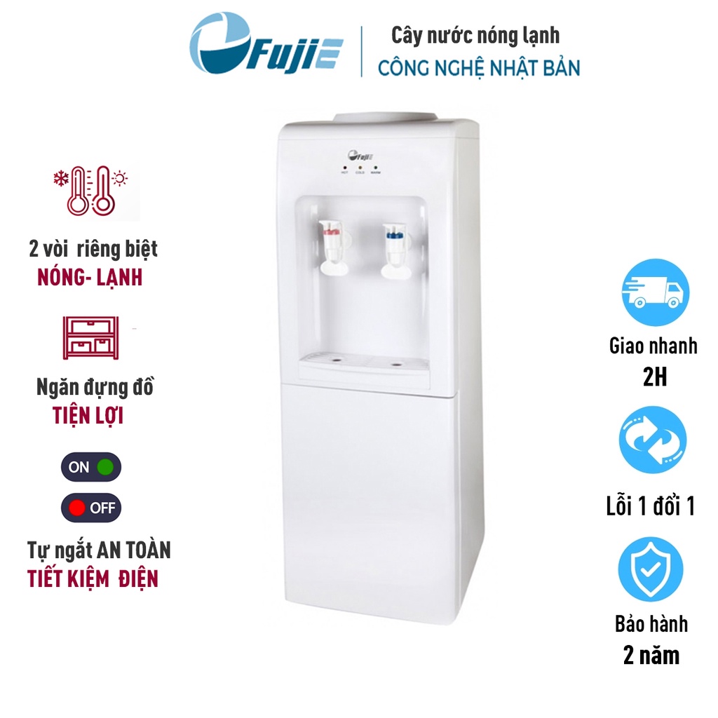 Cây nước nóng lạnh nhập khẩu Fujie WD1105E công nghệ Nhật Bản, tự động ngắt an toàn tiết kiệm điện- Bảo hành 2 năm