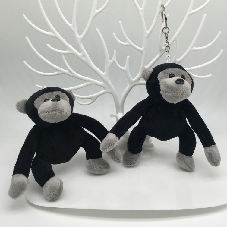 Móc khóa bằng bông treo balo hình khỉ đột leo cây