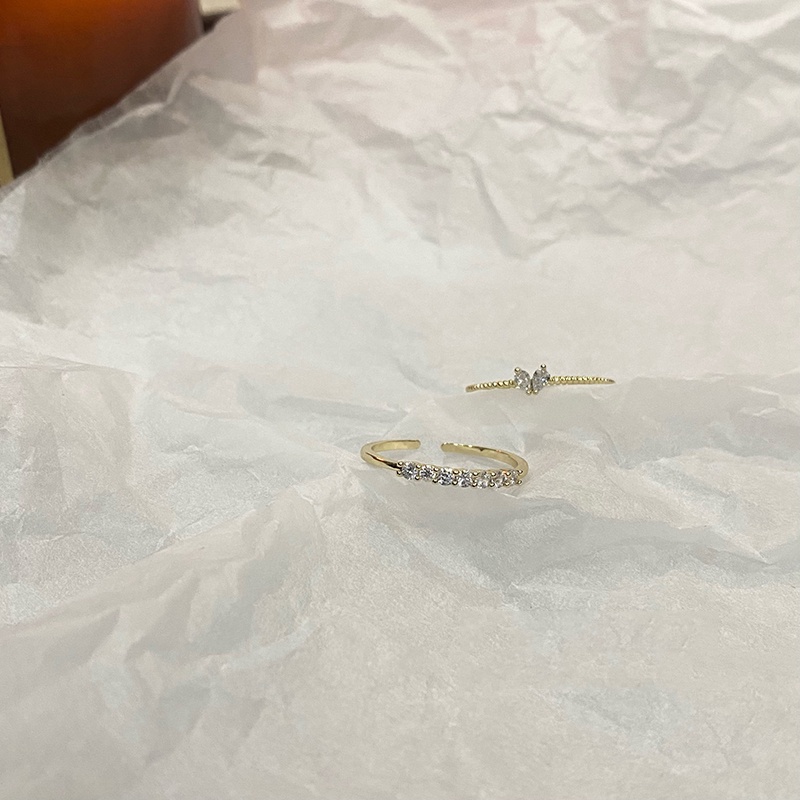 Nhẫn Đính Đá Zircon Phong Cách Hàn Quốc Sang Trọng Cho Nữ