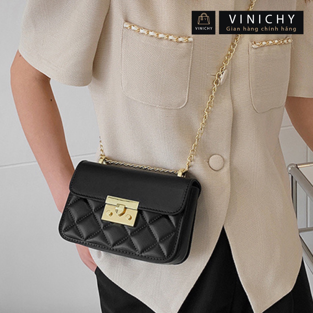 Túi xách nữ đeo chéo, đeo vai đi chơi, đi học VINICHY, da đẹp, thời trang cao cấp size 18cm HA283