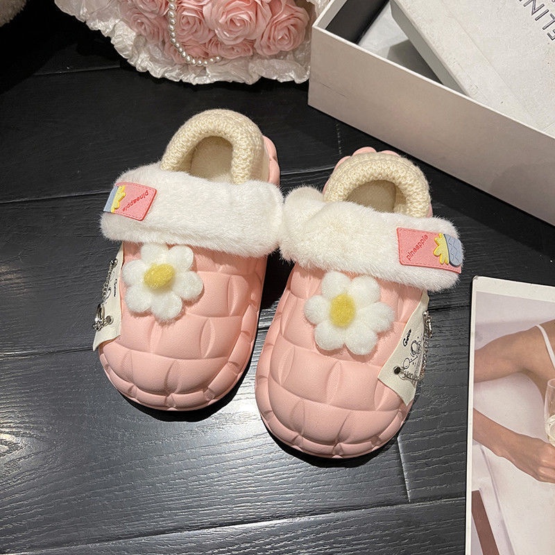 🎀Dép bông chống thấm nước có thể tháo rời giặt Dép Bông Đi Trong Nhà Thiết Kế Dễ Thương Thời Trang Mùa Thu Đông 2022 Dành Cho Nữ