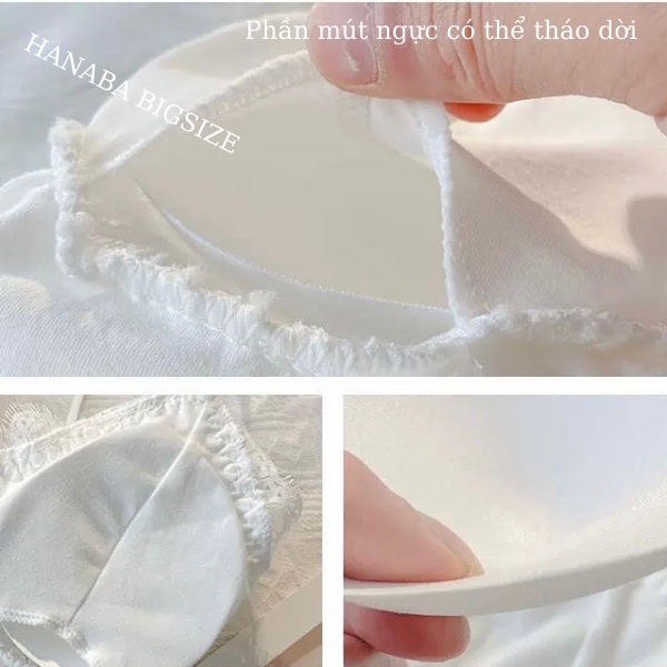 Áo bra ren nổi xoắn thừng mềm nhẹ có lưng thun bigsize dáng croptop mix gì cũng xinh màu đen trắng hanaba BR1