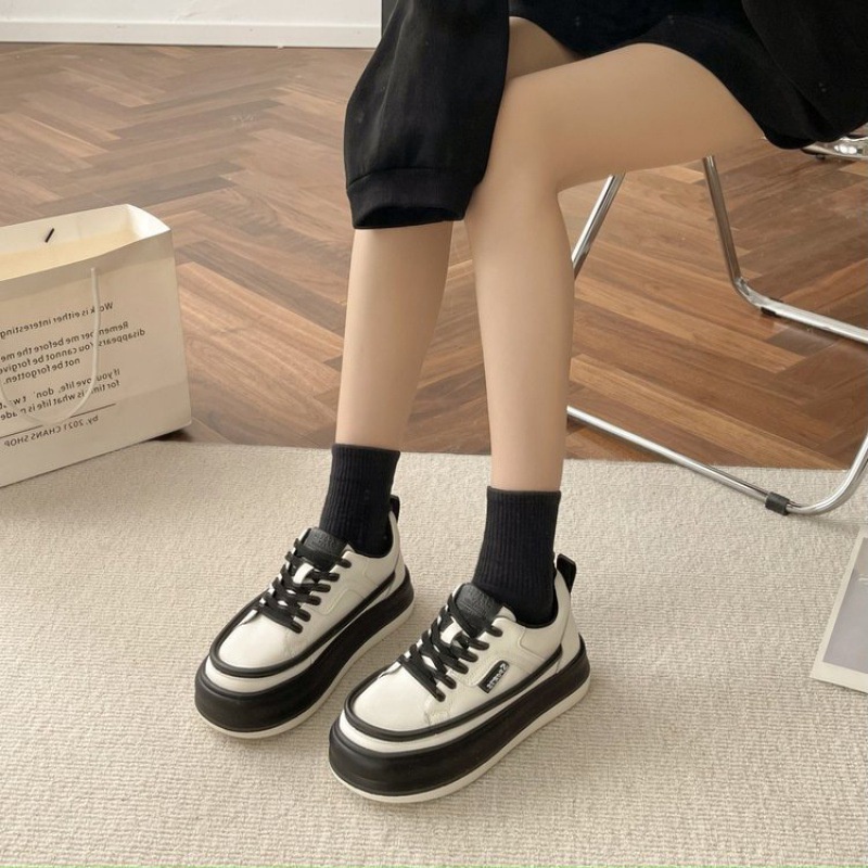 Giày thể thao nữ đẹp GIAYHIPP đế bánh mì nâu đen