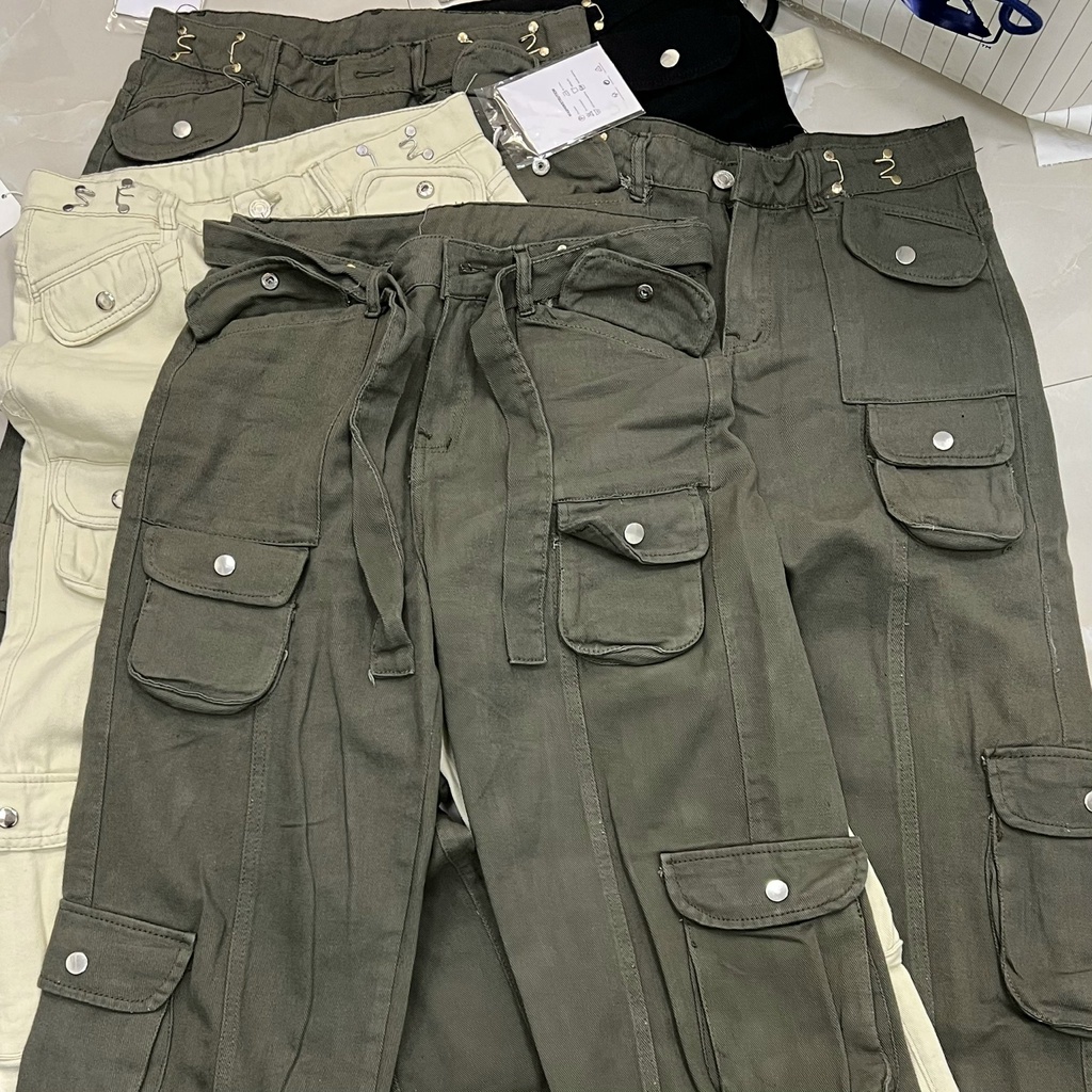 Quần Kaki Cargo Pants nhiều túi kèm  Nam nữ Design