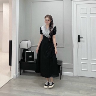 Đầm váy đi tiệc cổ bèo trắng (kèm hình thật)