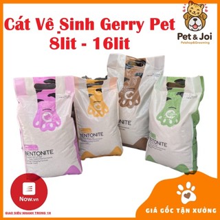 Cát vệ sinh mèo Gerry Pet Bentonite 💜GIAO HOẢ TỐC 2H 👉 đủ mùi - 8l 16L Cafe/Chanh/Táo - PET&JOI