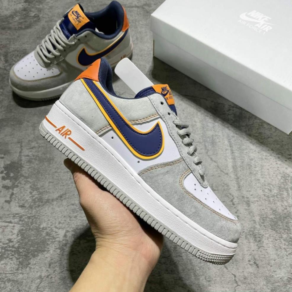 Giày Nike_Air Force 1 AF1 Xám gót cam da lộn bản cao cấp 1-1 trung full box + bill