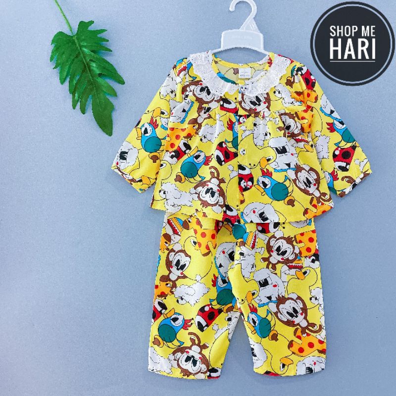 Bộ tole/lanh tay dài quần dài cài nút giữa