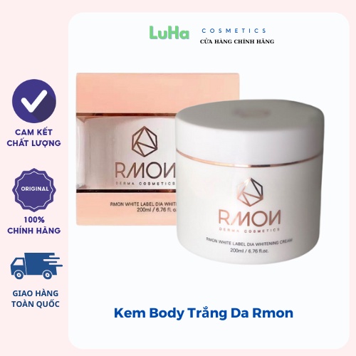 Kem dưỡng trắng da body Rmon White Label Dia Whitening Cream 200ml, da sáng đều màu trắng hồng tự nhiên, luhacosmetics | BigBuy360 - bigbuy360.vn