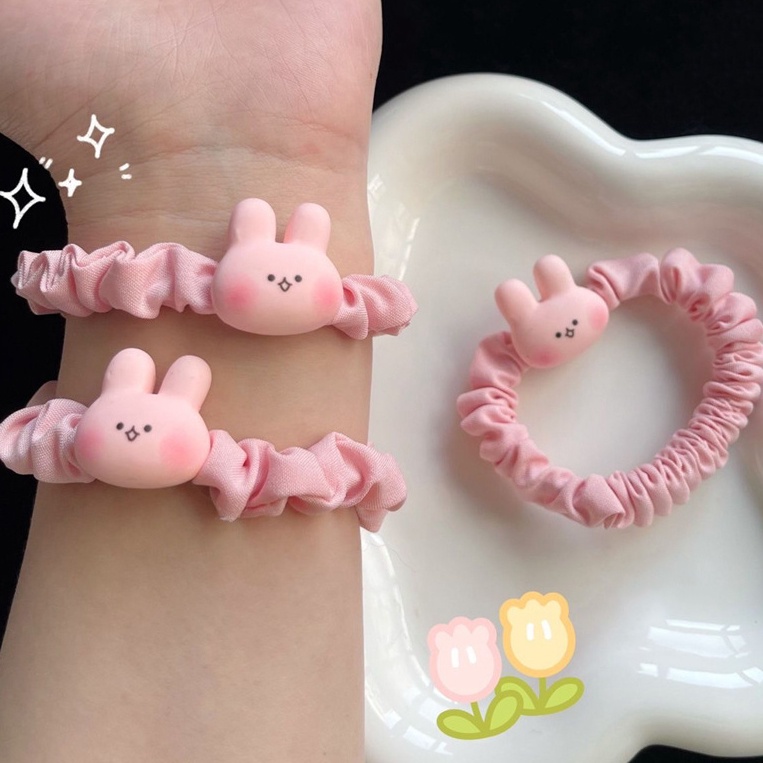 Dây Cột Tóc Hình Thỏ Dễ Thương Phong Cách Nhật Hàn Cho Bạn Gái