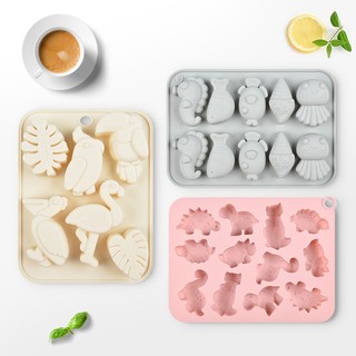 Khuôn Silicone Làm Bánh / Sô Cô La / Nến Thơm Hình Khủng Long / Chim Hồng Hạc