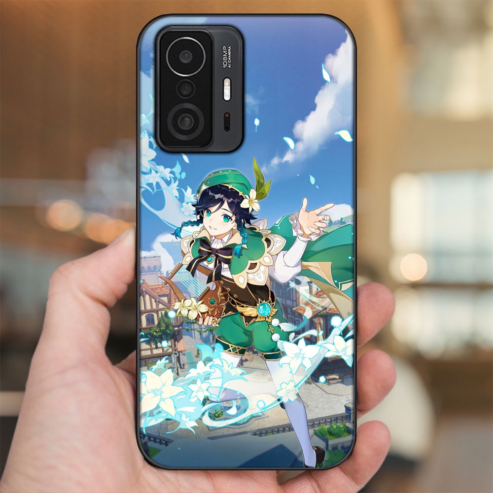 Ốp lưng Xiaomi 11T Pro 5G viền đen in hình Venti Genshin Impact