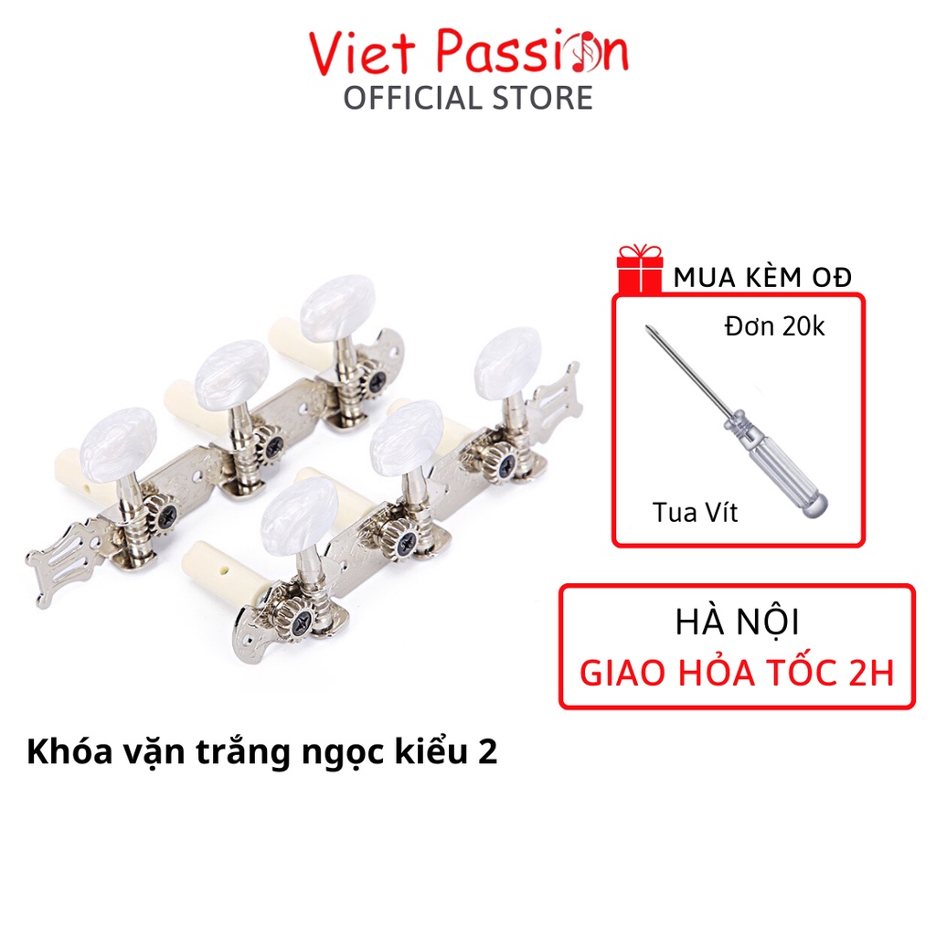 Bộ khóa đàn guitar classic đàn cổ điển dây nylon có liền 2 vế kèm ốc vít thay thế Viet Passion