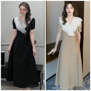 Đầm váy đi tiệc cổ bèo trắng