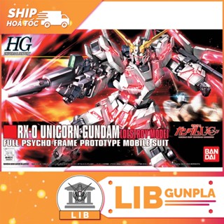 Đồ chơi mô hình lắp ráp Bandai Gundam HG UC 1/144 Unicorn Gundam - Destroy Mode