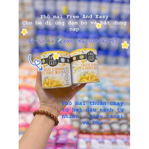 (Hàng Air ✈️ bill ) Phô mai rắc Free And Easy từ đậu nành cho bé dị ứng đạm bò của Uk