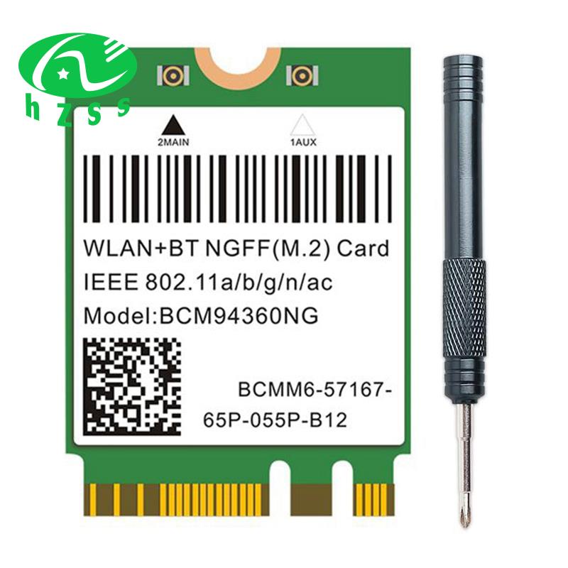 Thẻ Mạng Không Dây Băng Tần Kép 1200Mbps BCM94360NG Cho MacOS Hackintosh 802.11Ac Bluetooth 4.0 Và Phụ Kiện