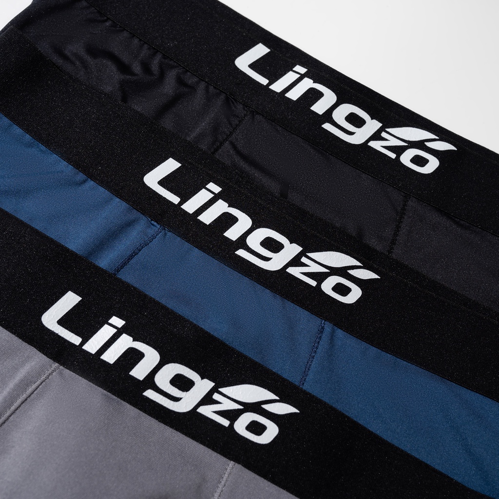 Quần lót nam boxer LINGZO sịp đùi nam cao cấp chất vải thun lạnh co giãn thoáng khí kháng khuẩn khử mùi