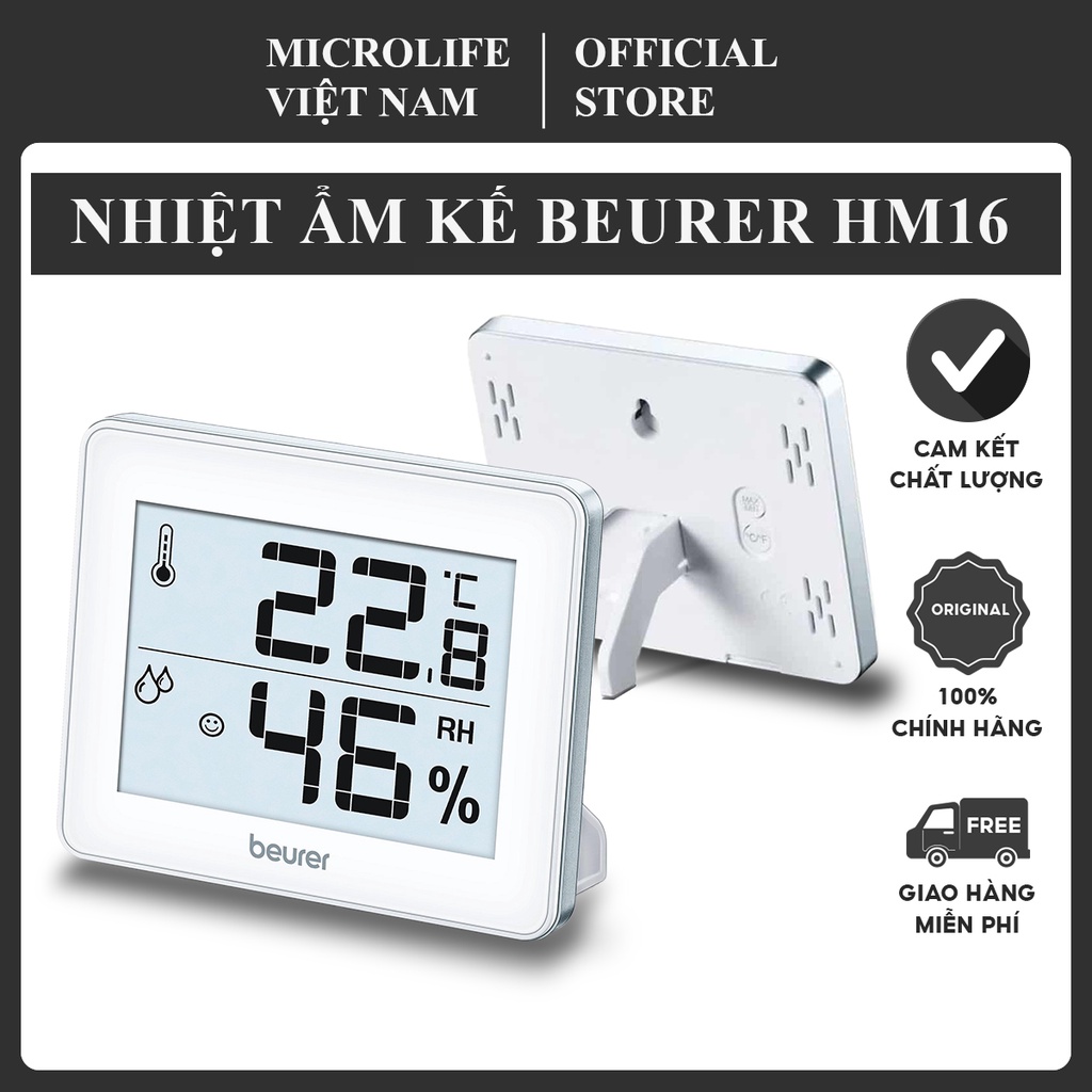 Nhiệt Ẩm Kế Beurer HM16 | Màn Hình LCD , Đo Nhiệt Độ Và Độ Ẩm Trong Phòng - Bảo Hành Chính Hãng 24 Tháng