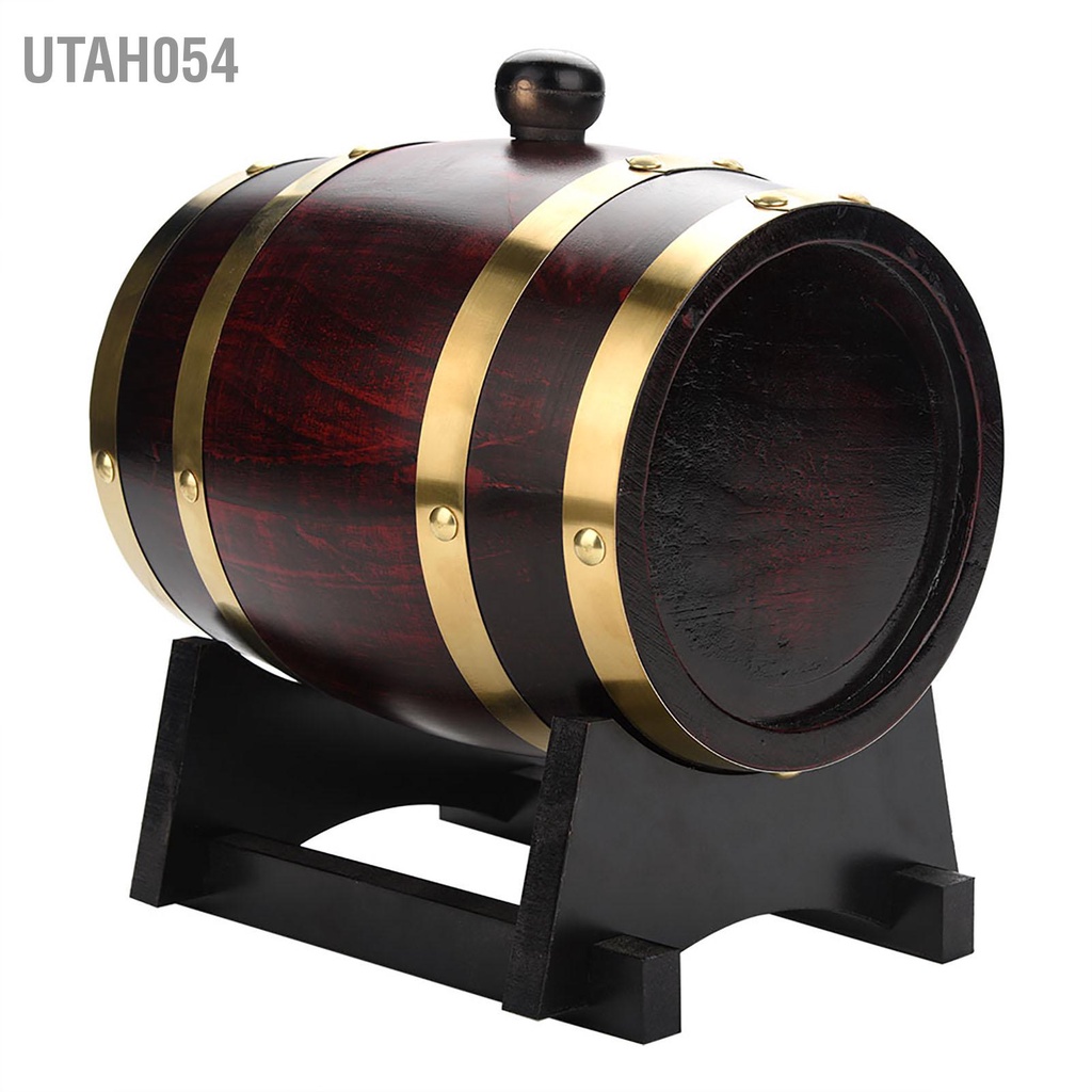 [Hàng Sẵn] Thùng gỗ sồi ngâm rượu - Thùng rượu bằng gỗ sồi cổ điển cho Bia Whisky Rum Port【Utah054】