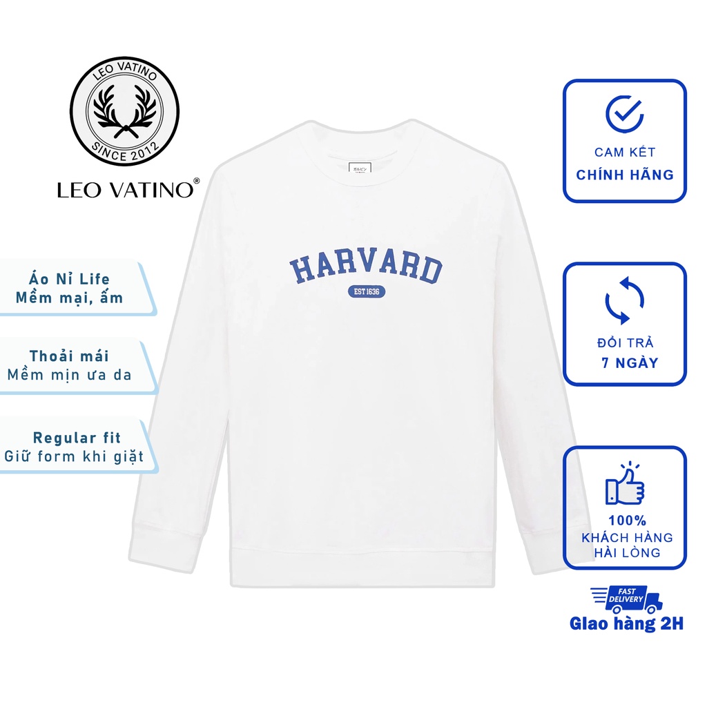 Áo nỉ thu đông Life tay dài cổ tròn In logo cao cấp Hot dành Cho nam và nữ M10 - LeoVatino